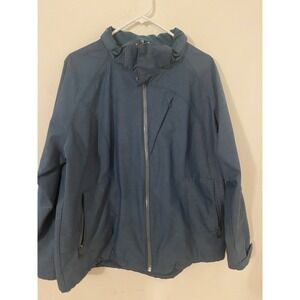 Jake Austin Jacket Men's Size XXLarge Turquoise‎ Full Zip Windbreaker Pockets
